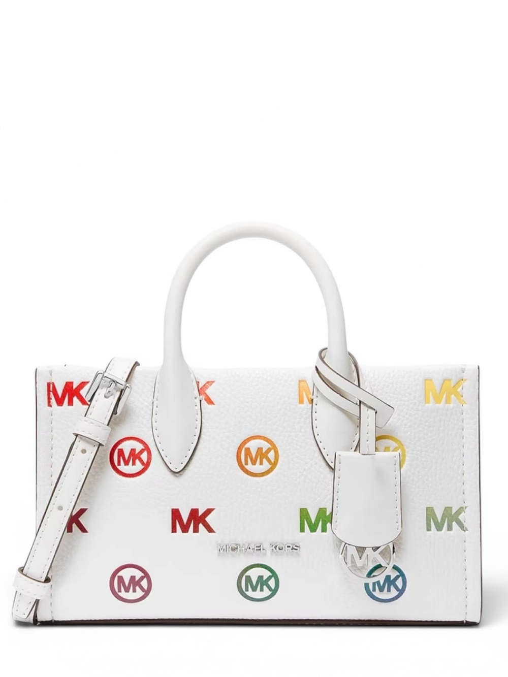 Michael Kors Mirella Small Rainbow Logo Embossed Convertible Crossbody Bag